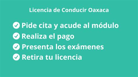 cita para sacar licencia de conducir oaxaca|Licencia de Conducir OAXACA ️ ®【2024。